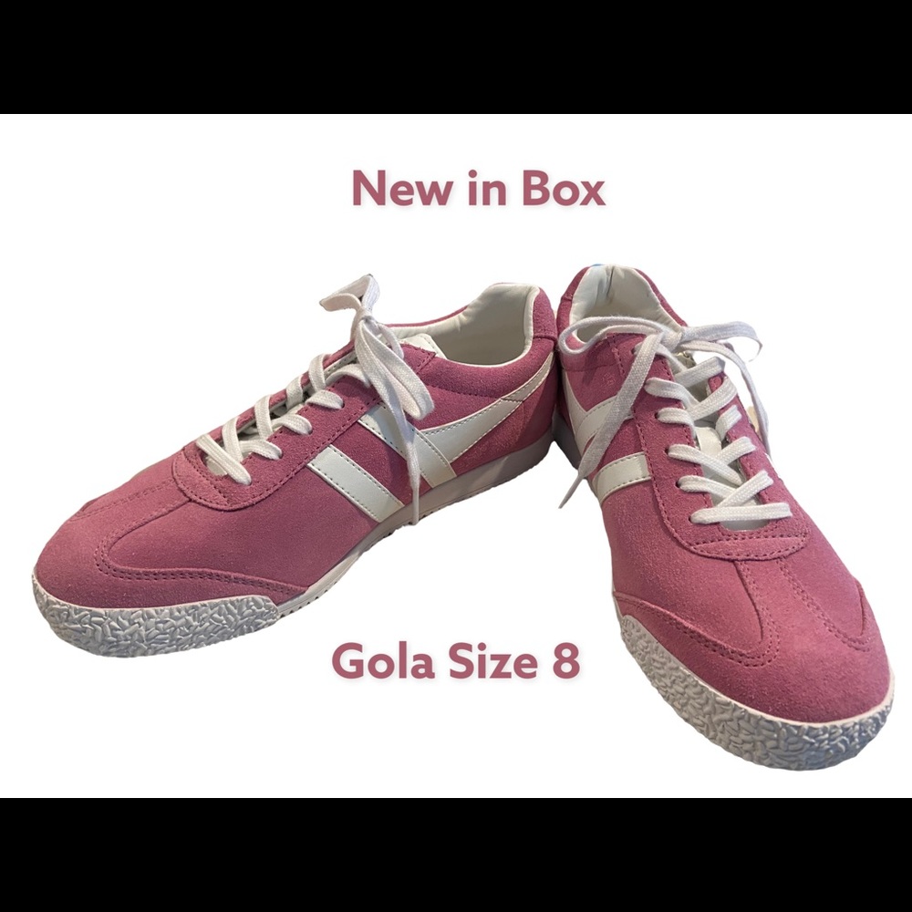 SUPER DEAL!!!  NEW IN BOX GOLA Size 8  Suede Dusky Pink/White BEAUTIFUL SHOES